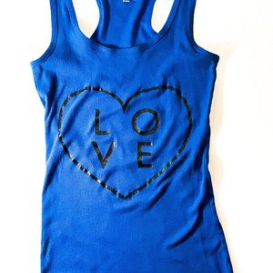 Tank Top [ Blue ribbed ]  "LOVE"